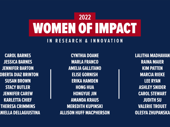 2022 Women of Impact graphic with many names listed